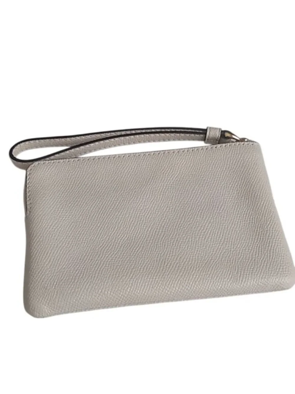 Coach F15154 Corner Zip Wristlet in Glitter Crossgrain Leather IM/Chalk